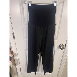 Motherhood Maternity Women Pants Pinstripe Over Belly Black XL‎